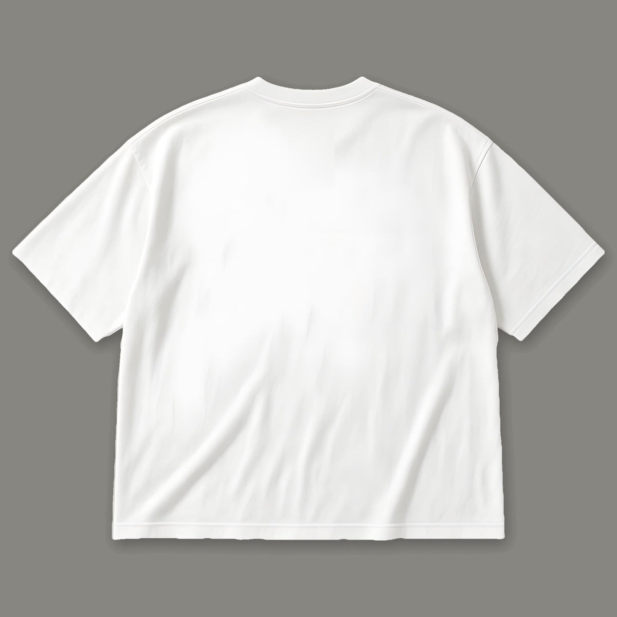 Inner Child Men's Oversized Tee - White by Trauma Dump, oversized goth tee back view, plain white back